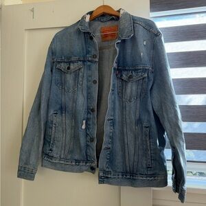 Levi's trucker denim jacket with a distressed look